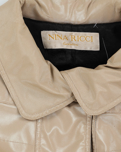 Nina Ricci Beige PVC Quilted Jacket - M