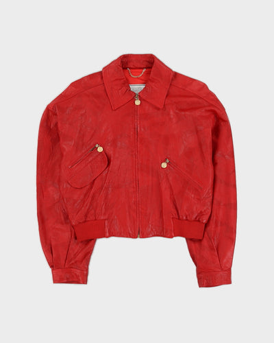 Versus Gianni Versace Red Leather Bomber Jacket - M