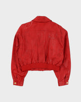 Versus Gianni Versace Red Leather Bomber Jacket - M