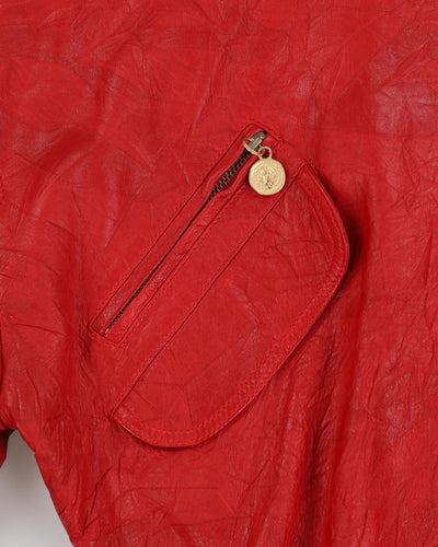 Versus Gianni Versace Red Leather Bomber Jacket - M