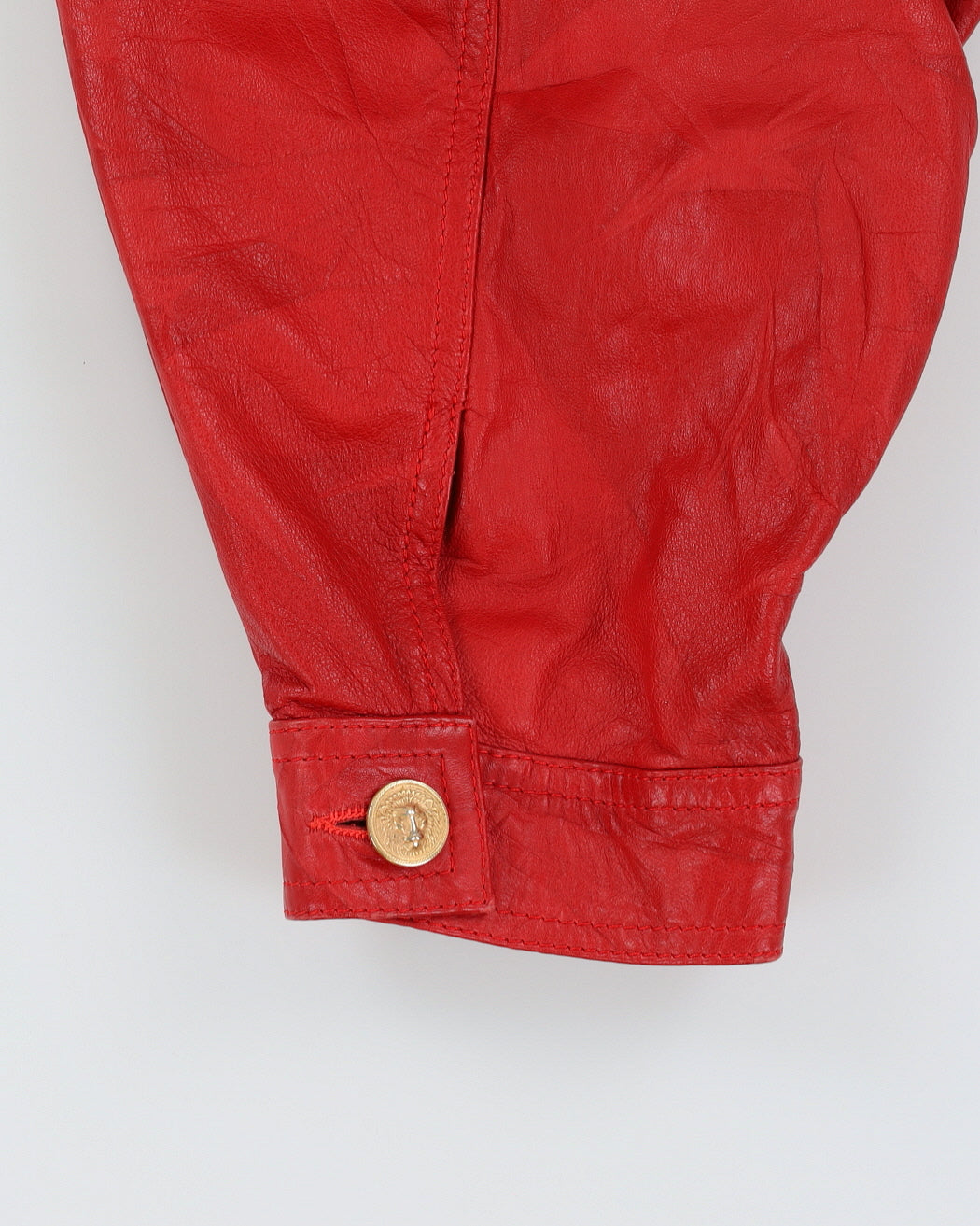 Versus Gianni Versace Red Leather Bomber Jacket - M