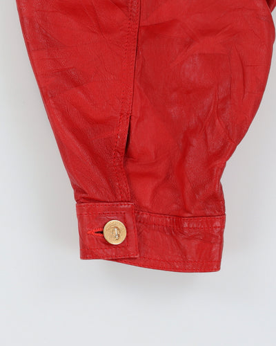 Versus Gianni Versace Red Leather Bomber Jacket - M