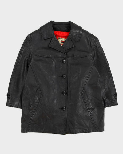Vintage 1960s Black Leather Jacket - M