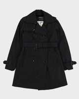 London Fog Black Mac Trench Coat - S
