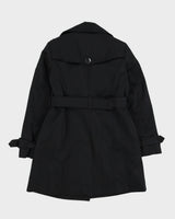 London Fog Black Mac Trench Coat - S