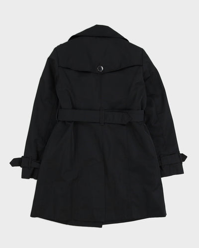 London Fog Black Mac Trench Coat - S