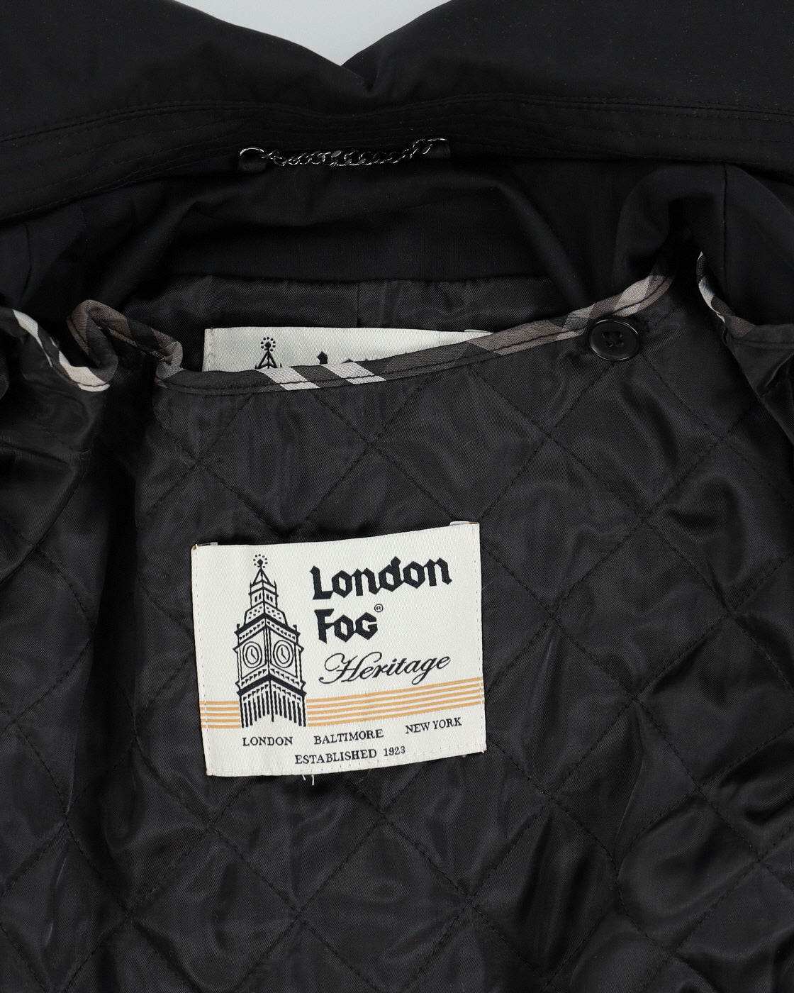 London Fog Black Mac Trench Coat - S
