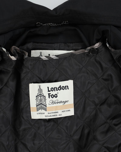 London Fog Black Mac Trench Coat - S