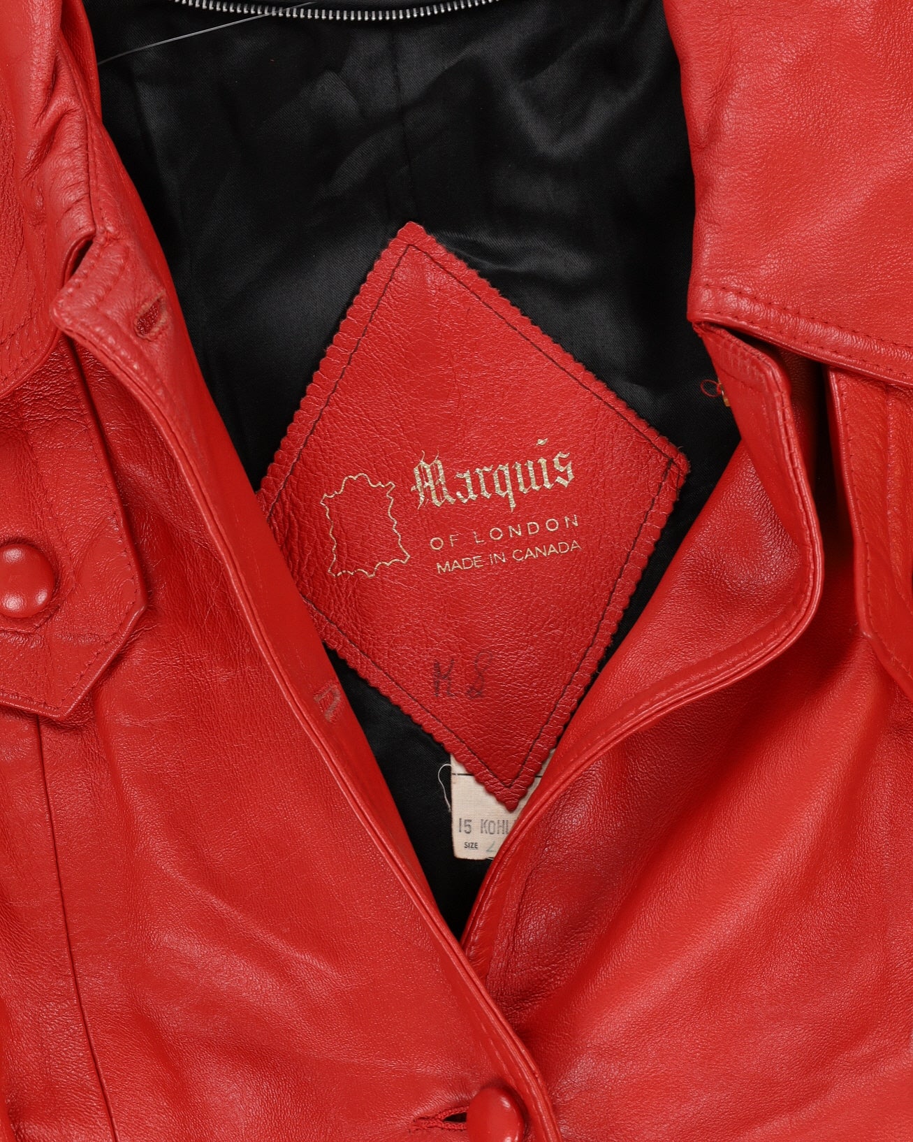 Vintage 1970s Red Leather Coat - S