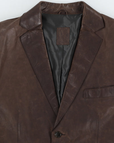 90s Bisonte Leather Blazer - M