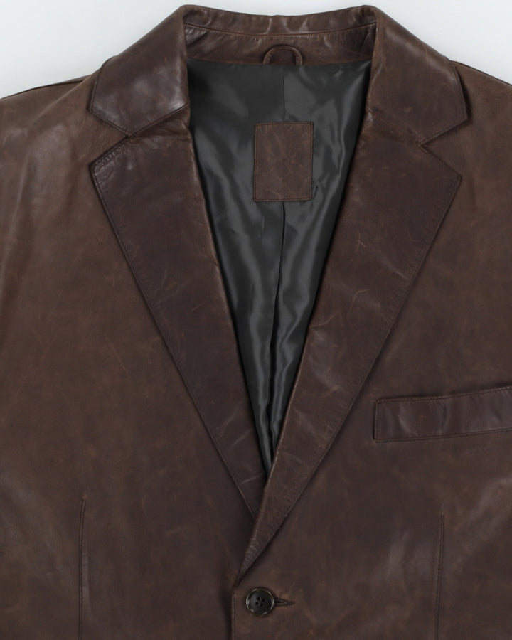 90s Bisonte Leather Blazer - M