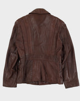 Vintage 70s Brown Leather Coat - L
