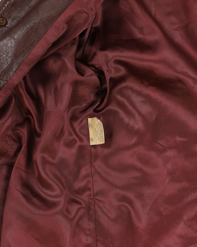 Vintage 70s Brown Leather Coat - L
