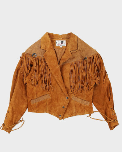 Vintage G-III Leather Fashions Cropped Tassel Jacket - M