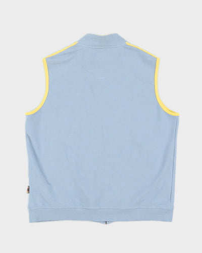 Y2K 00s Burberry Gold Blue Zip Up Vest - L