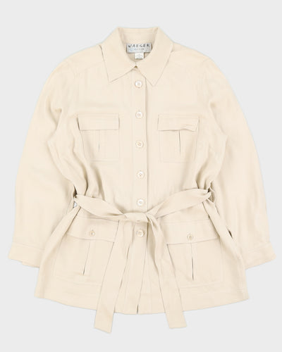 Vintage Jaegar Beige Shirt With Belt - L