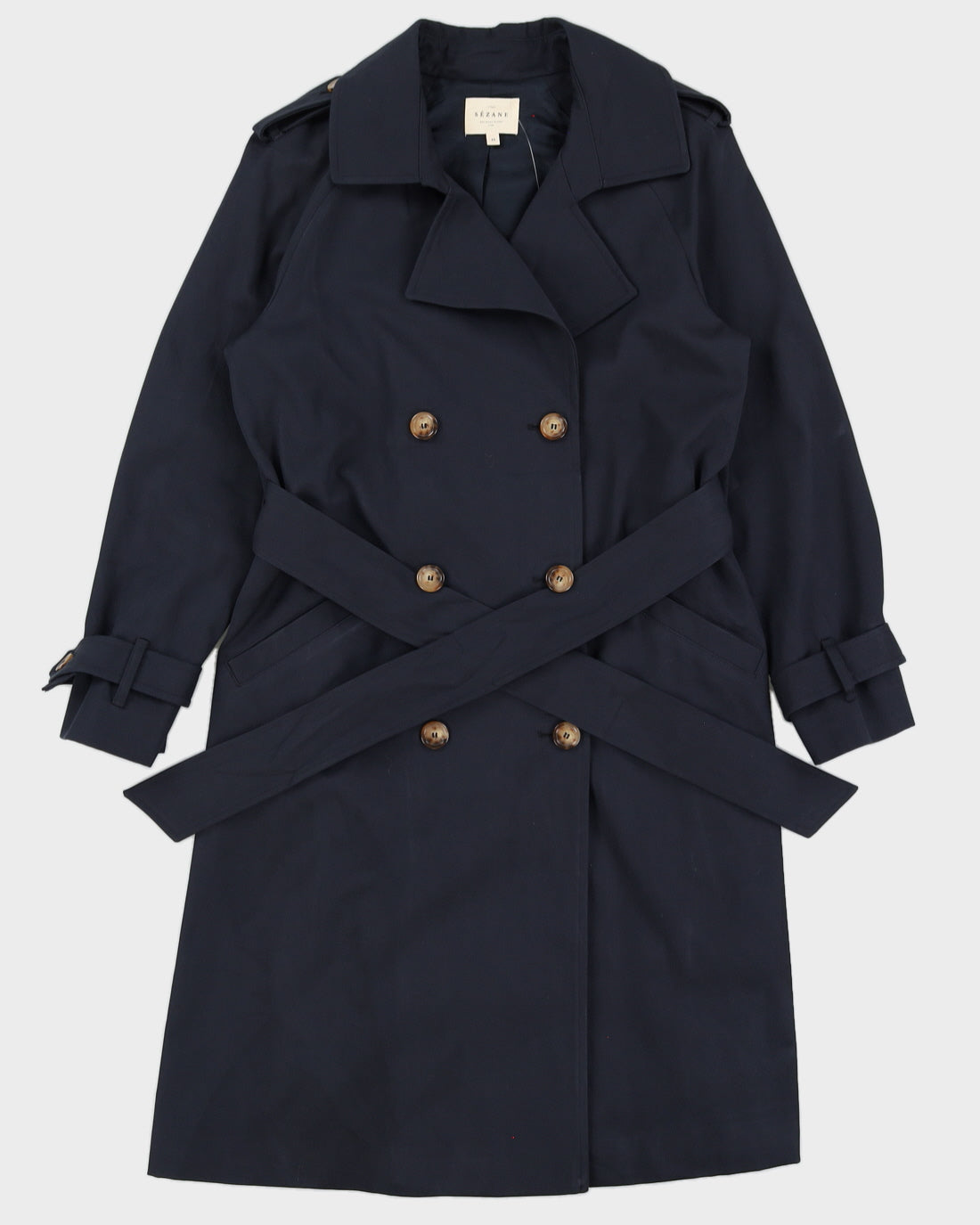Sezane Paris Navy Trench Coat - M