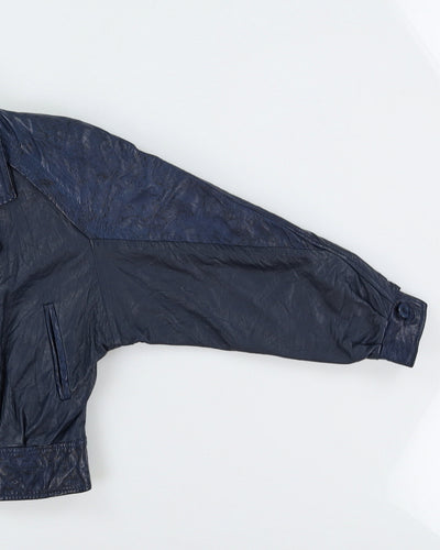 1990s Blue Leather Jacket - M / L