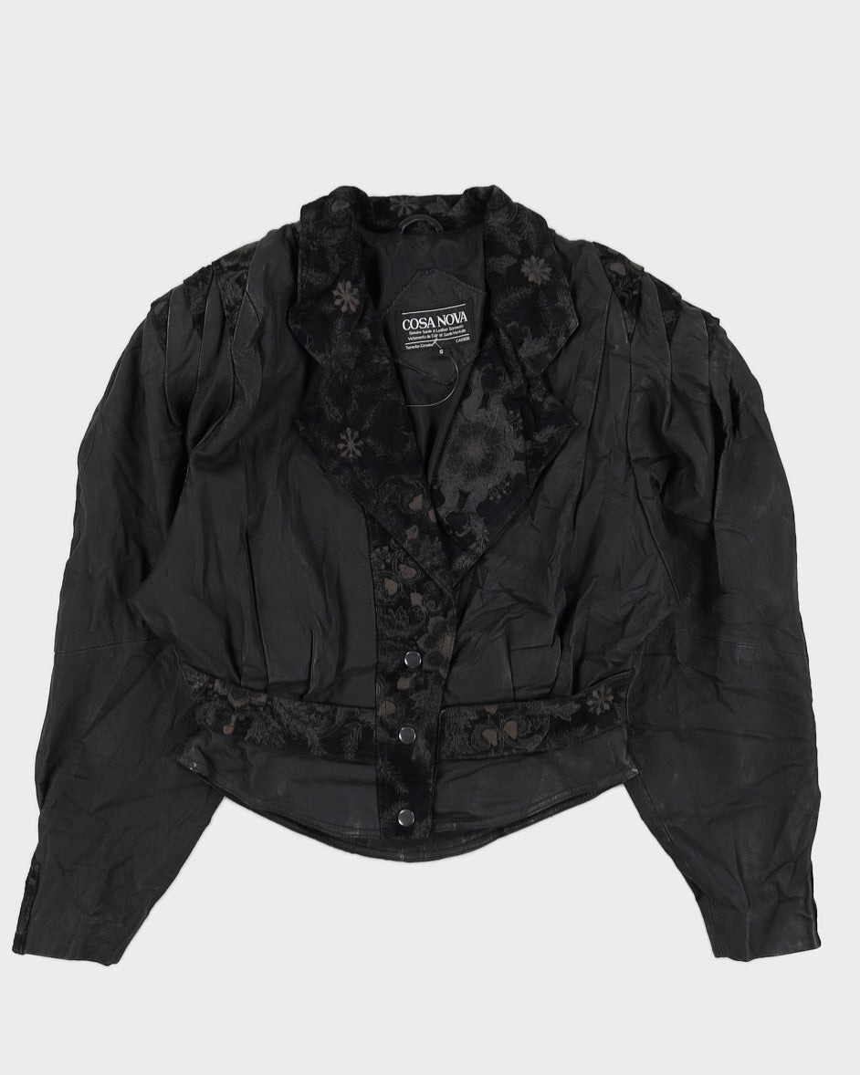 1990s Black Leather Jacket - S / M