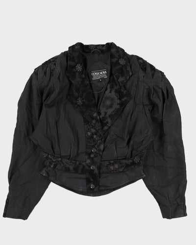 1990s Black Leather Jacket - S / M