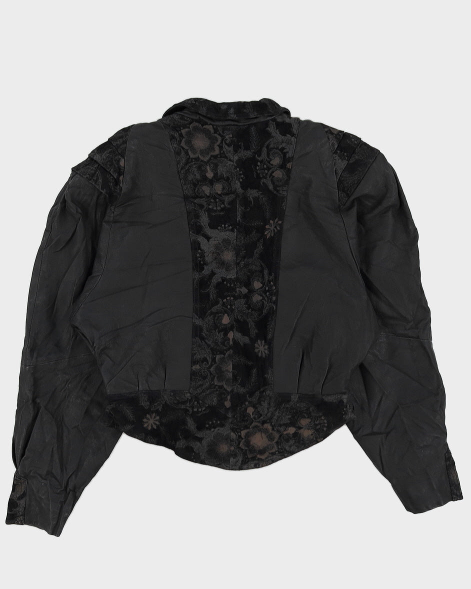 1990s Black Leather Jacket - S / M