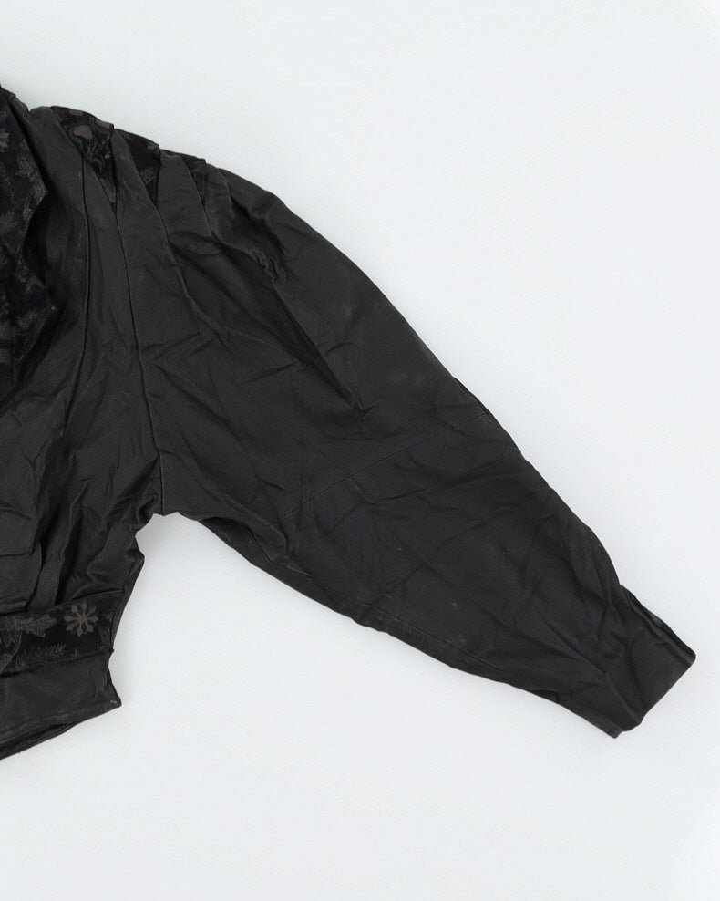 1990s Black Leather Jacket - S / M