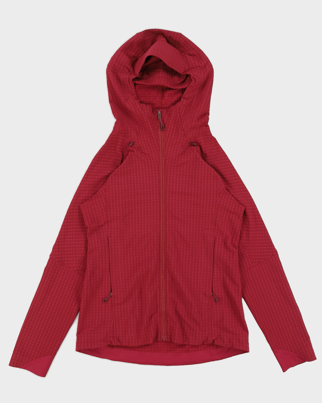 Patagonia Maroon Fitted Zip Up Hooded Jacket - S