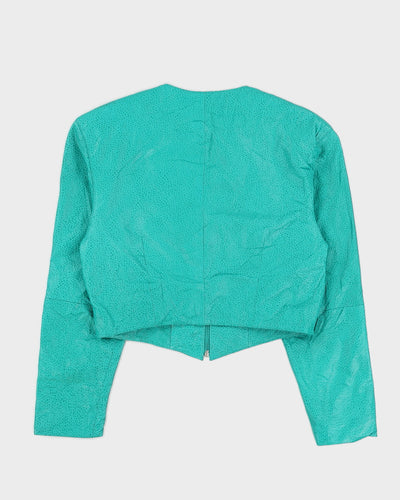 00s Green Leather Jacket - S