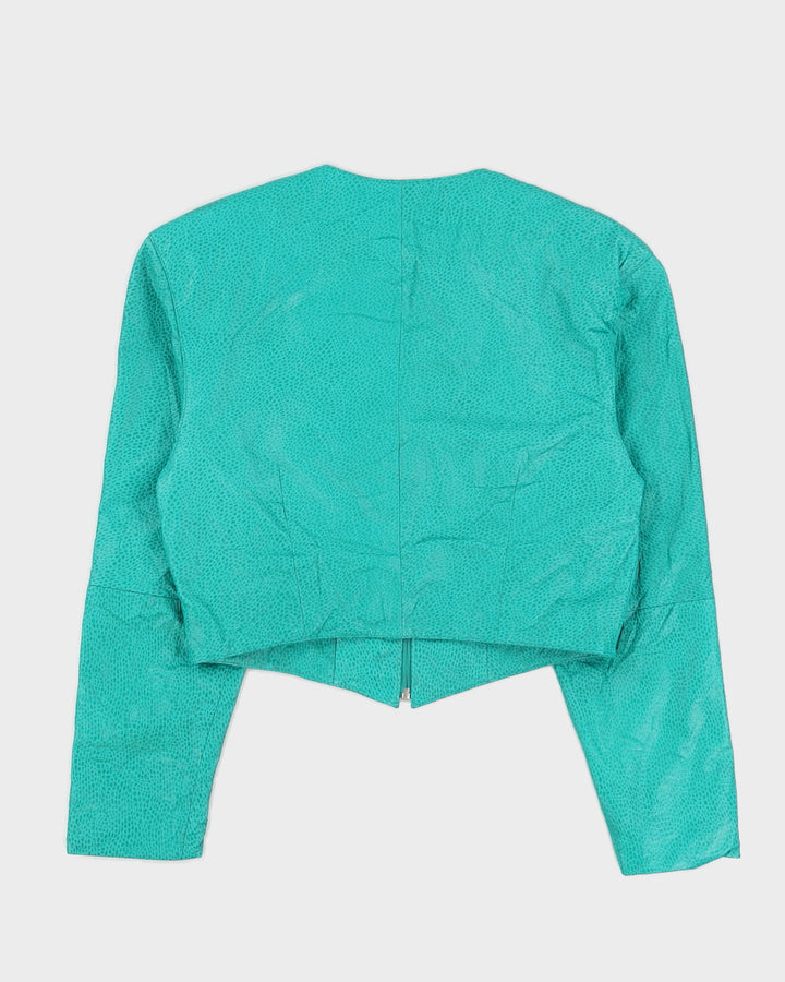 00s Green Leather Jacket - S