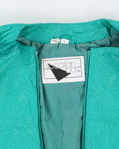 00s Green Leather Jacket - S
