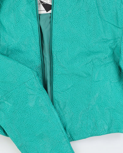 00s Green Leather Jacket - S