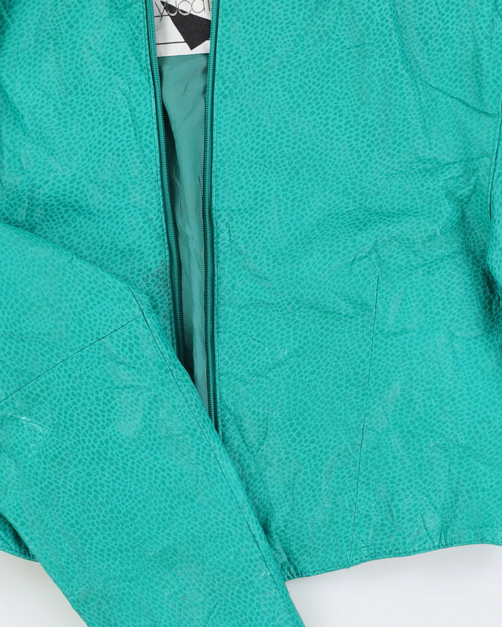00s Green Leather Jacket - S