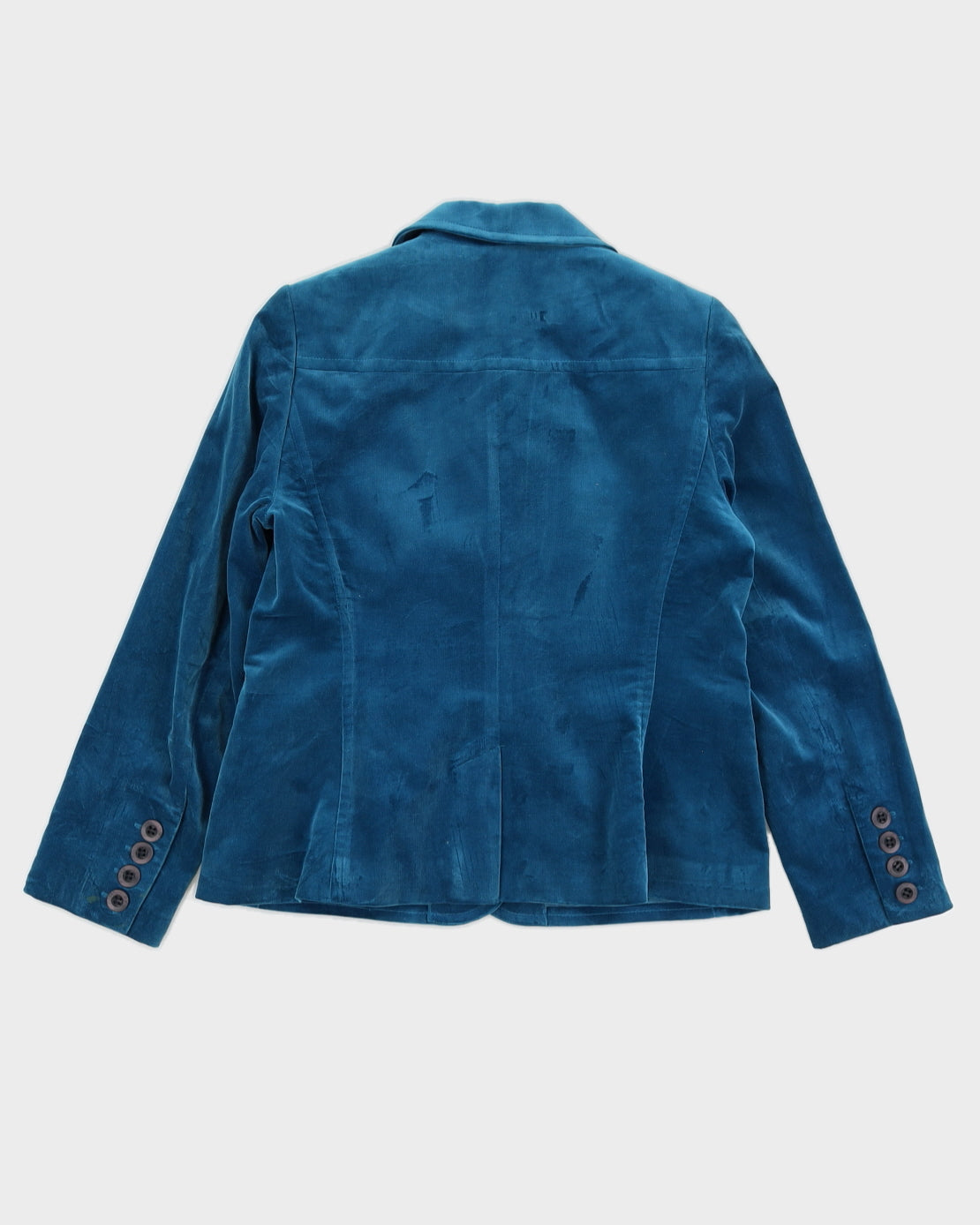 Aqua Blue Velvet Blazer Jacket - S