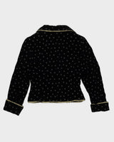 Black Velvet Floral Blazer Jacket - S