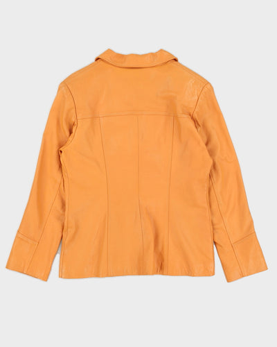 Vintage 90s CerCla Orange Leather Jacket - M