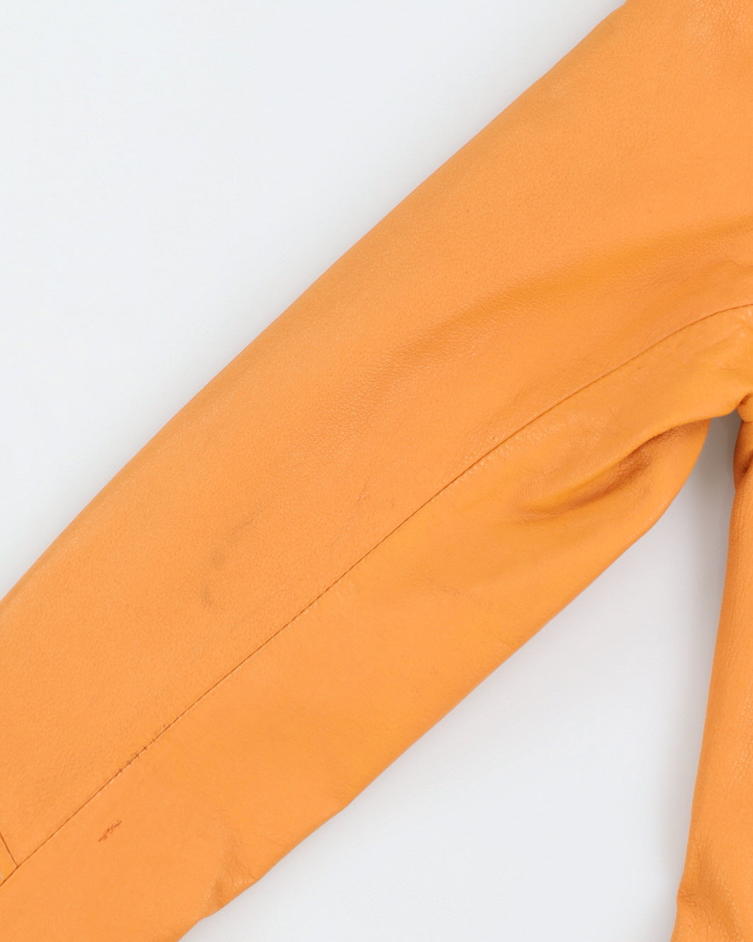 Vintage 90s CerCla Orange Leather Jacket - M