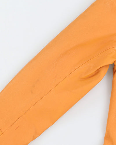 Vintage 90s CerCla Orange Leather Jacket - M