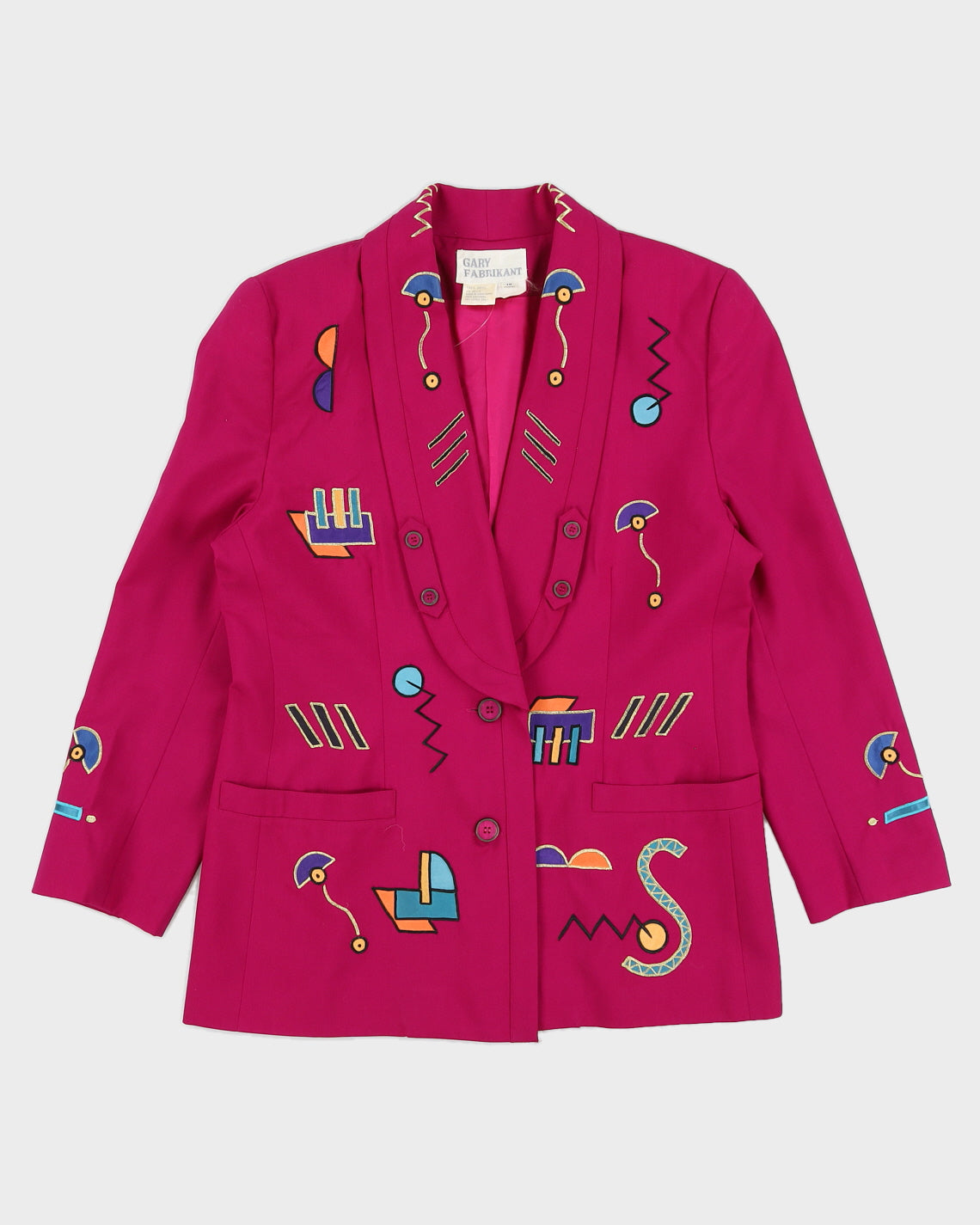 Pink Embroidered Blazer Jacket - M