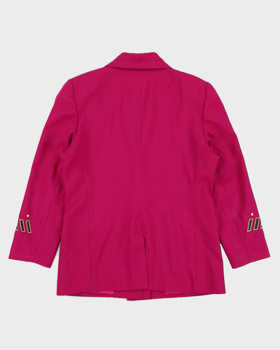 Pink Embroidered Blazer Jacket - M