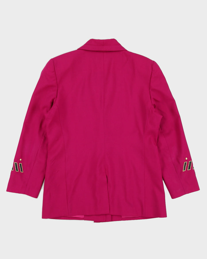 Pink Embroidered Blazer Jacket - M