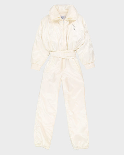 1990s White Ski Suit Overalls - XS
