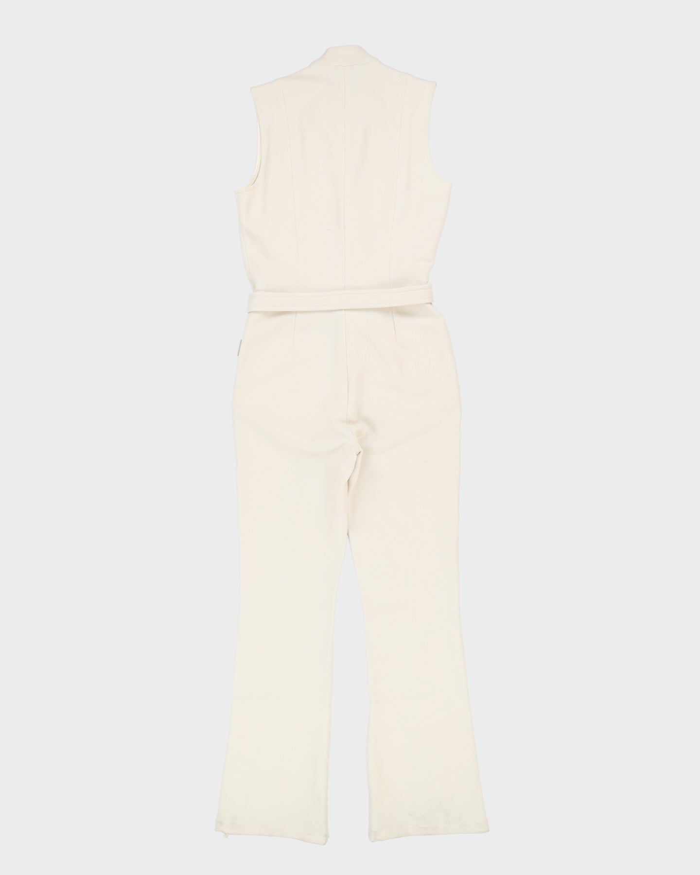 Moncler Cream With Matching Belt Ski Salopettes - L