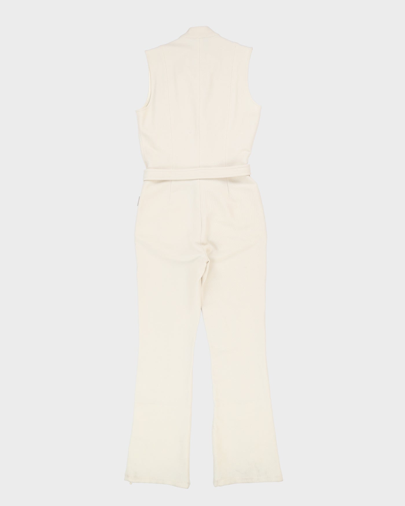 Moncler Cream With Matching Belt Ski Salopettes - L