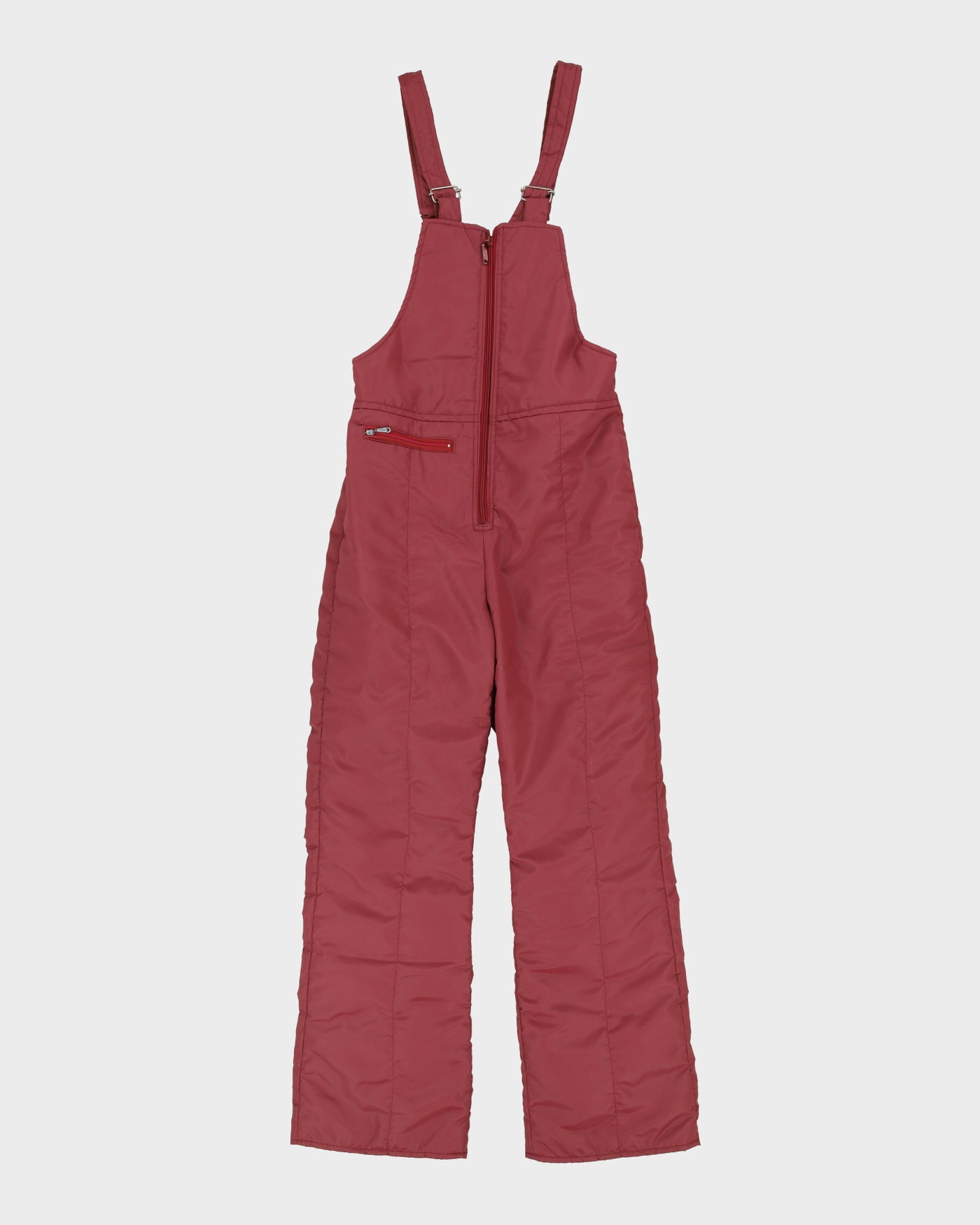 1970s Burgundy Dungarees Ski Salopettes - S