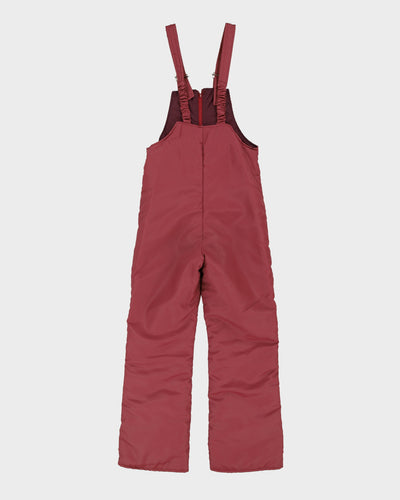 1970s Burgundy Dungarees Ski Salopettes - S