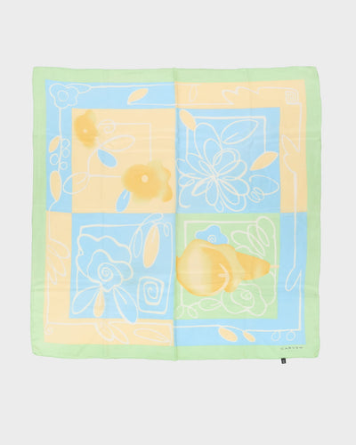 Carven Paris Green Patterned Silk Scarf - One Size