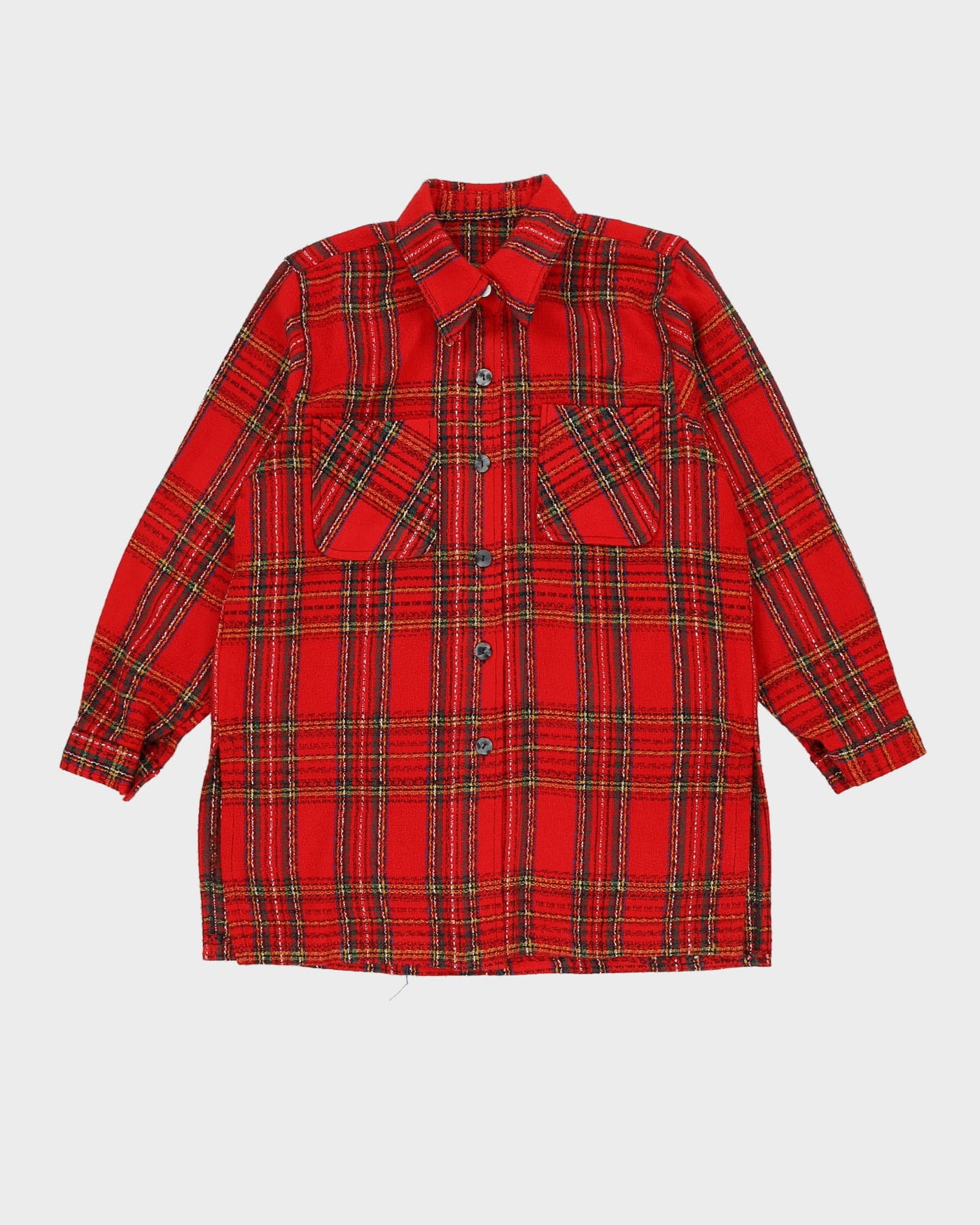 Vintage 80s Red Check Flannel Shirt - XL