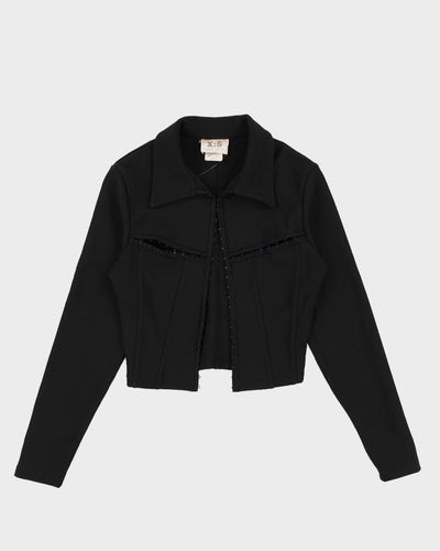 Vintage Early 90s Black Hook and Eye Shirt - S