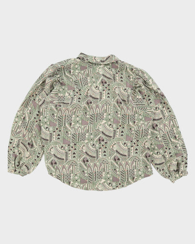 Vintage 1990s Grey Pattern Dress Shirt - S