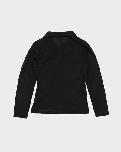 Vintage 1990s Black Sheer Collared Dress Shirt - M